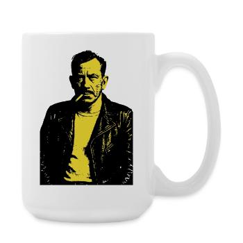 John Steinbeck Noir Rebellenporträt - Große Tasse 440 ml - Weiß - Rechts