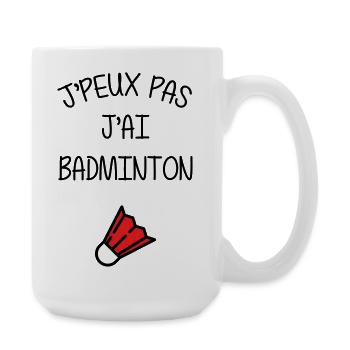 I can't I have Badminton - Large Mug 440 ml - white - Right