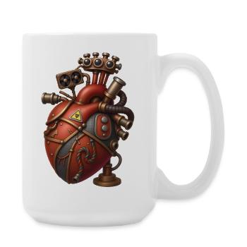 KÜNSTLICHES HERZ – Steam Punk'n'Roll - Große Tasse 440 ml - Weiß - Rechts