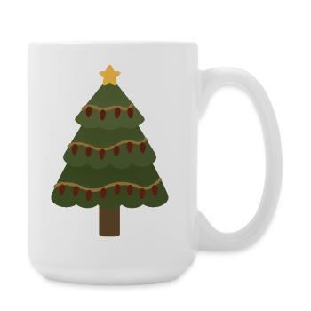 Sapin de Noël douillet avec guirlandes lumineuses - Grande tasse 440 ml - blanc - Droite