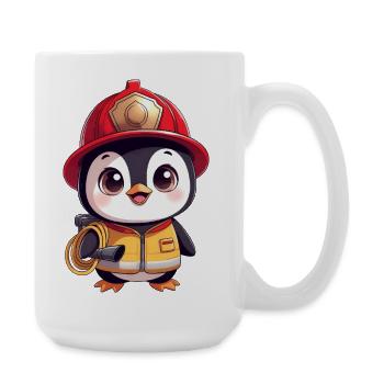 Drôle de Rire des Enfants Pompiers Pengouins - Grande tasse 440 ml - blanc - Droite