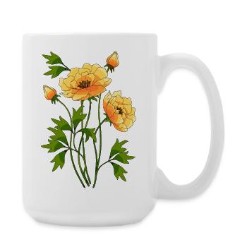 Blumen - Große Tasse 440 ml - Weiß - Rechts