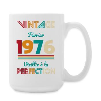 Anniversaire 50 ans - Vintage - Février 1976 - Grande tasse 440 ml - blanc - Droite