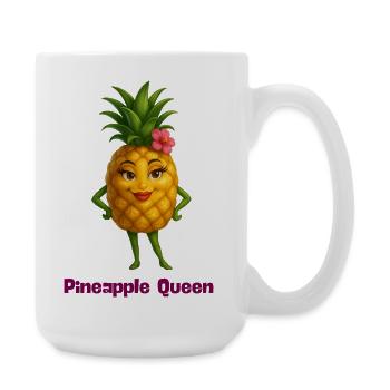 Pineapple Queen Tropical Figurine - Large Mug 440 ml - white - Right