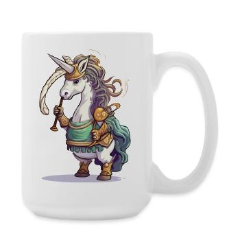 Unicornenkrieger Dudelsack - Große Tasse 440 ml - Weiß - Rechts