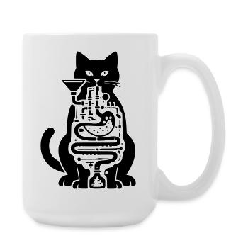 Cat Digestion - Large Mug 440 ml - white - Right
