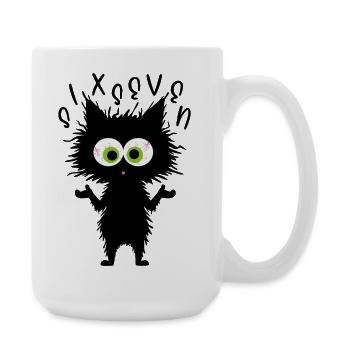 67 Lustige Katze Six Seven Meme - Große Tasse 440 ml - Weiß - Rechts