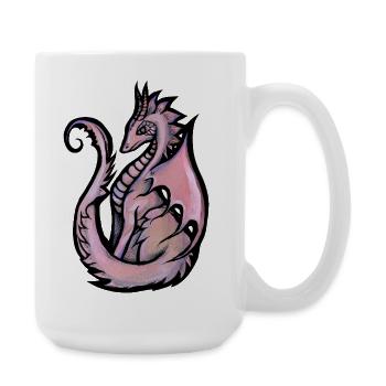 Pastel Dragon Silhouette - Large Mug 440 ml - white - Right