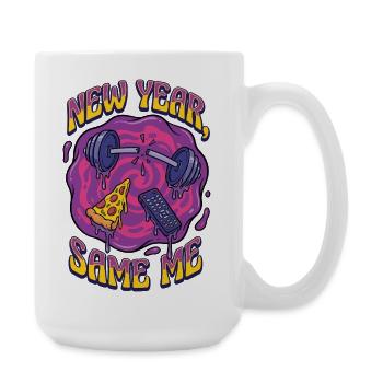 Nouvelle année, la même moi - Grande tasse 440 ml - blanc - Droite