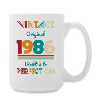 1986 – Vintage – Aged to perfection - Large Mug 440 ml - white - Right