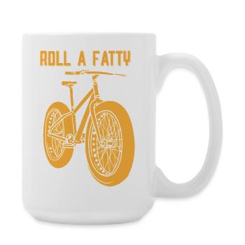 Roll A Faty Fat Tire Bike Design - Grande tasse 440 ml - blanc - Droite