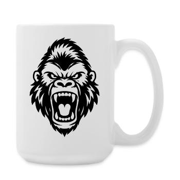 Gorilla Head Icon - Large Mug 440 ml - white - Right