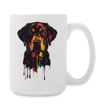 Colorful Dog Portrait Drops - Large Mug 440 ml - white - Right
