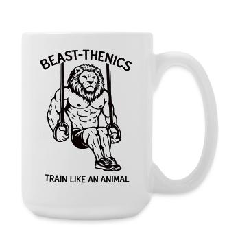 Train like a beast - Lion - Leo - Sport - Large Mug 440 ml - white - Right