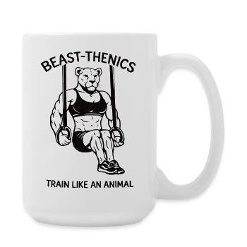 Train like a beast - Löwin - Fitness - Workout - Large Mug 440 ml - white - Right