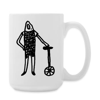 Ritter_mit_Einrad - Große Tasse 440 ml - Weiß - Rechts