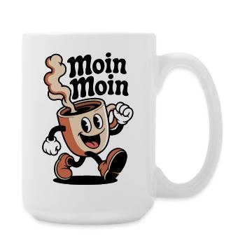 Tasse de dessins animés Coffee Joy - Grande tasse 440 ml - blanc - Droite