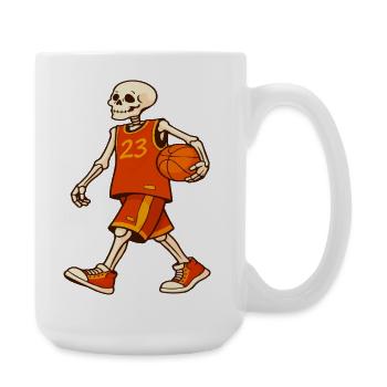 Skeleton Hoops in Orange Jersey - Large Mug 440 ml - white - Right