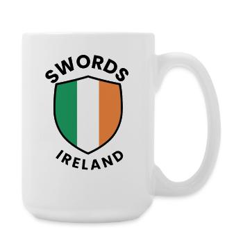 Ireland-coloured shield emblem SWORDS - Large Mug 440 ml - white - Right