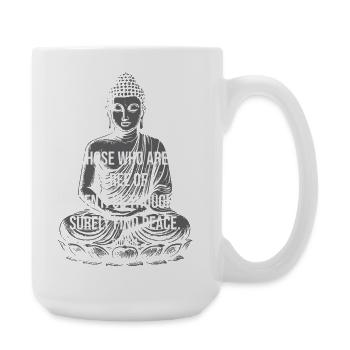 Peaceful Mind Buddha Quote - Grande tasse 440 ml - blanc - Droite