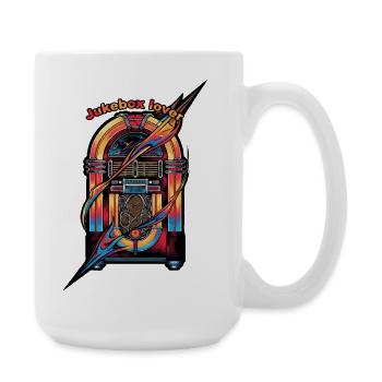 Jukebox Lover Neon Retro - Large Mug 440 ml - white - Right