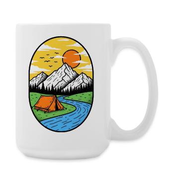 Mountain Sun Campfire Tent - Large Mug 440 ml - white - Right