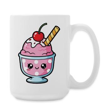 Kawaii Pink Sundae Cup - Große Tasse 440 ml - Weiß - Rechts