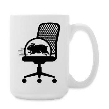 Hamster Wheel Office Chair Stress - Large Mug 440 ml - white - Right