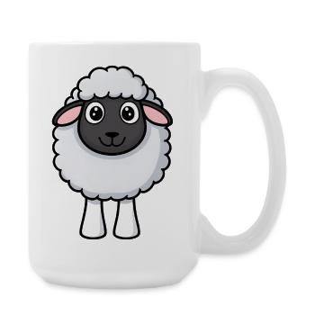 Zottel-Schaf Kuschel-Design - Große Tasse 440 ml - Weiß - Rechts