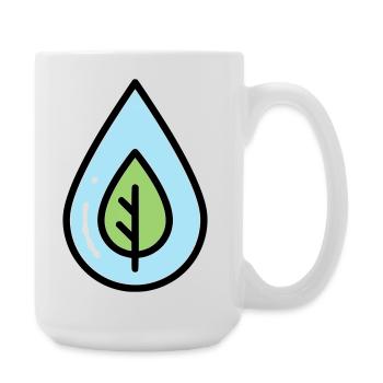 Wassertropfen Blatt Öko - Große Tasse 440 ml - Weiß - Rechts