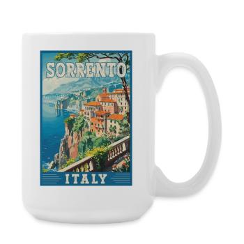 Sorrente, Italie, Paradis Méditerranéen, Art de voyage - Grande tasse 440 ml - blanc - Droite