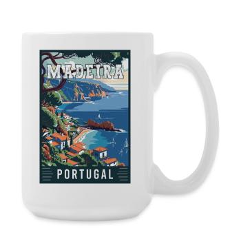 Découvrez la beauté de Madère au Portugal - Grande tasse 440 ml - blanc - Droite