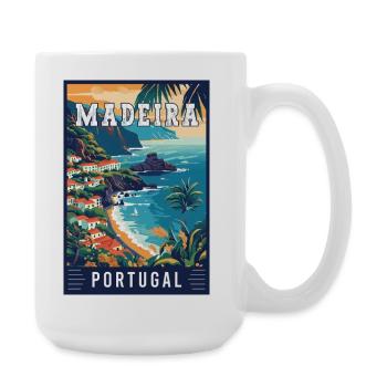 Discover Beauty of Madeira in Portugal - Large Mug 440 ml - white - Right