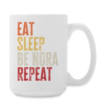 Eat Sleep Be Nora Repeat Retro Name - Large Mug 440 ml - white - Right
