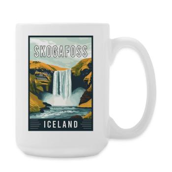Découvrez la majestueuse cascade de Skogafoss en Islande - Grande tasse 440 ml - blanc - Droite