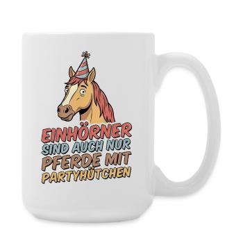 Cheval de fête avec chapeau - Grande tasse 440 ml - blanc - Droite