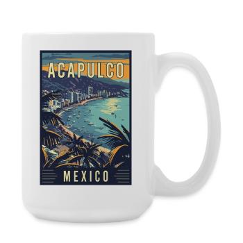 Acapulco in Mexiko Tropische Reisekunst - Große Tasse 440 ml - Weiß - Rechts