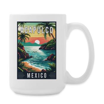 Explore Acapulco in Mexico Tropical Travel Art - Large Mug 440 ml - white - Right