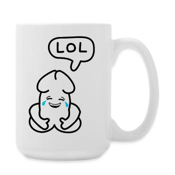 lustiges Junior-LOL-Emoticon - Große Tasse 440 ml - Weiß - Rechts