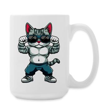 Fitness Cats - Large Mug 440 ml - white - Right