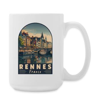 Explore Rennes In France Charming French City - Large Mug 440 ml - white - Right