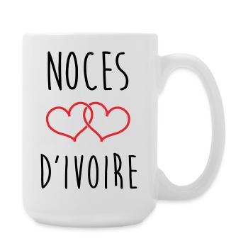 Hochzeitstag – Elfenbeinhochzeit (62 Jahre) - Große Tasse 440 ml - Weiß - Rechts
