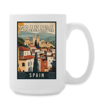 Experience Granada in Spain Beauty of Alhambra - Large Mug 440 ml - white - Right