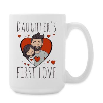Daughter's First Love Heart - Large Mug 440 ml - white - Right