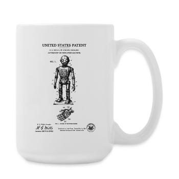 Humanoid Robot Patent – Vintage Technical Board - Large Mug 440 ml - white - Right