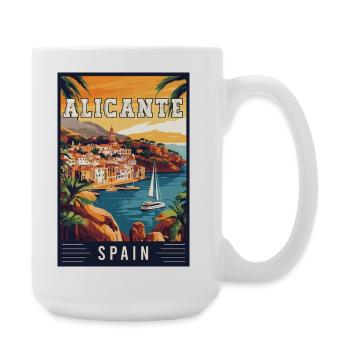 Entdecken Sie den mediterranen Charme von Alicante in Spanien - Große Tasse 440 ml - Weiß - Rechts