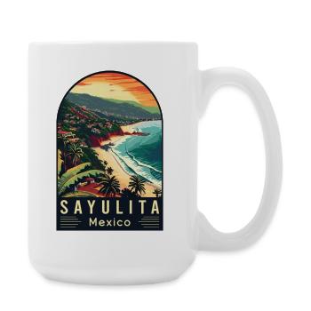 Discover Tropical Paradise Sayulita Mexico - Large Mug 440 ml - white - Right
