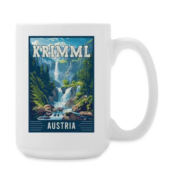 Explore Majestic Krimml Waterfall in Austria - Large Mug 440 ml - white - Right