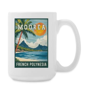 Explore Tropical Moorea in French Polynesia - Large Mug 440 ml - white - Right