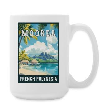 Experience Tropical Moorea in French Polynesia - Large Mug 440 ml - white - Right